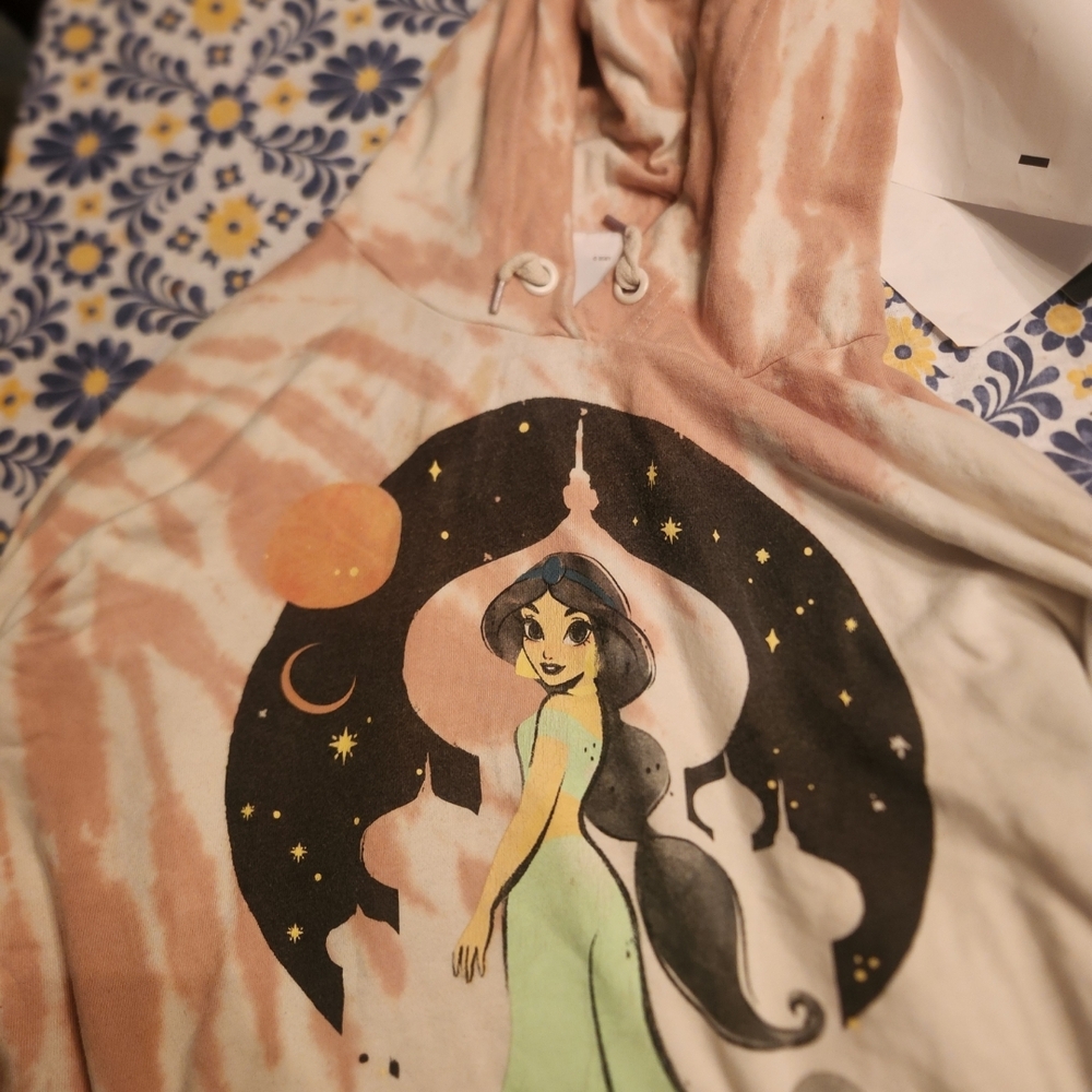 Disney Princess Jasmine Tie-Dye Hoodie - Brown and Black